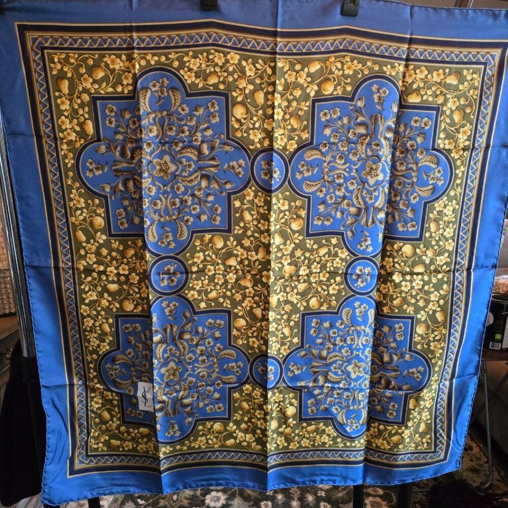 EUC Authentuc YSL Silk Scarf